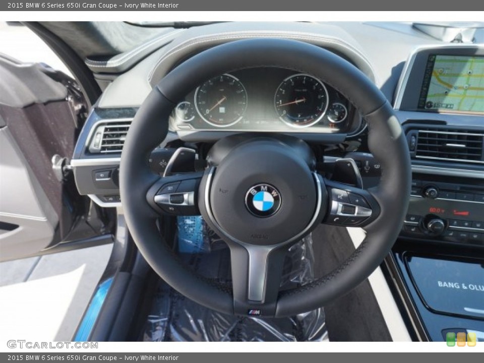 Ivory White Interior Steering Wheel for the 2015 BMW 6 Series 650i Gran Coupe #96757549