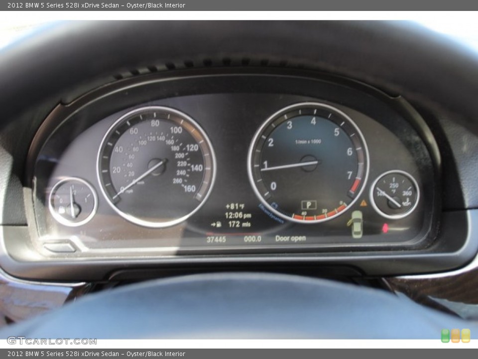 Oyster/Black Interior Gauges for the 2012 BMW 5 Series 528i xDrive Sedan #96765393