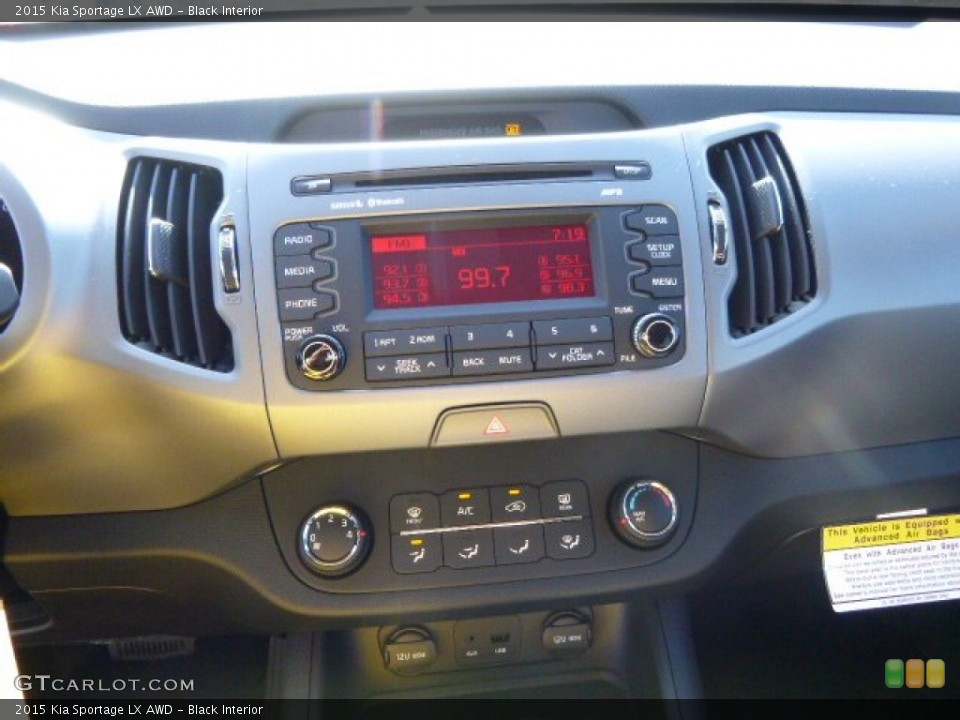 Black Interior Controls for the 2015 Kia Sportage LX AWD #96785007