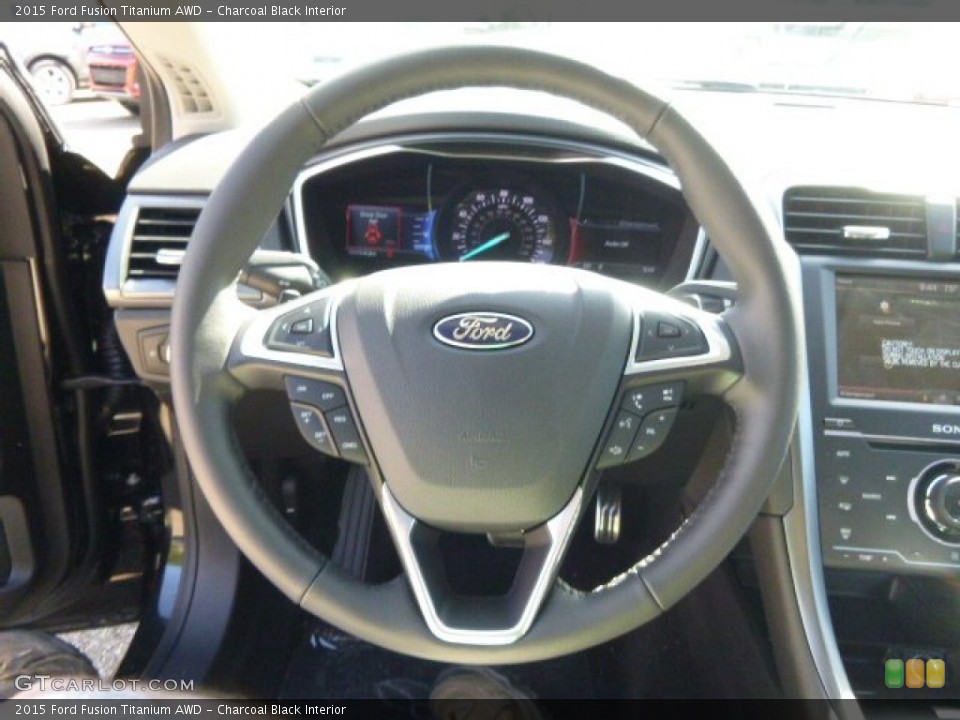 Charcoal Black Interior Steering Wheel for the 2015 Ford Fusion Titanium AWD #96811020