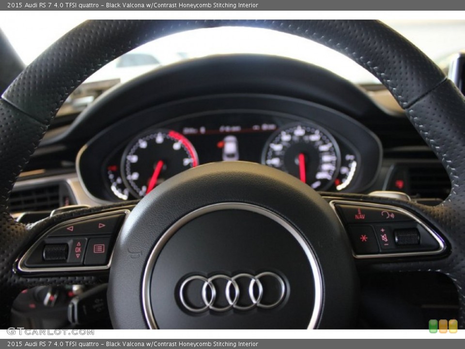 Black Valcona w/Contrast Honeycomb Stitching Interior Steering Wheel for the 2015 Audi RS 7 4.0 TFSI quattro #96889156