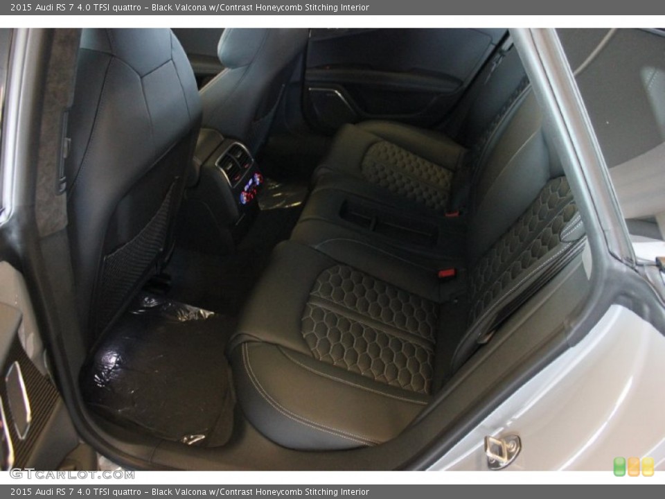 Black Valcona w/Contrast Honeycomb Stitching Interior Rear Seat for the 2015 Audi RS 7 4.0 TFSI quattro #96889249
