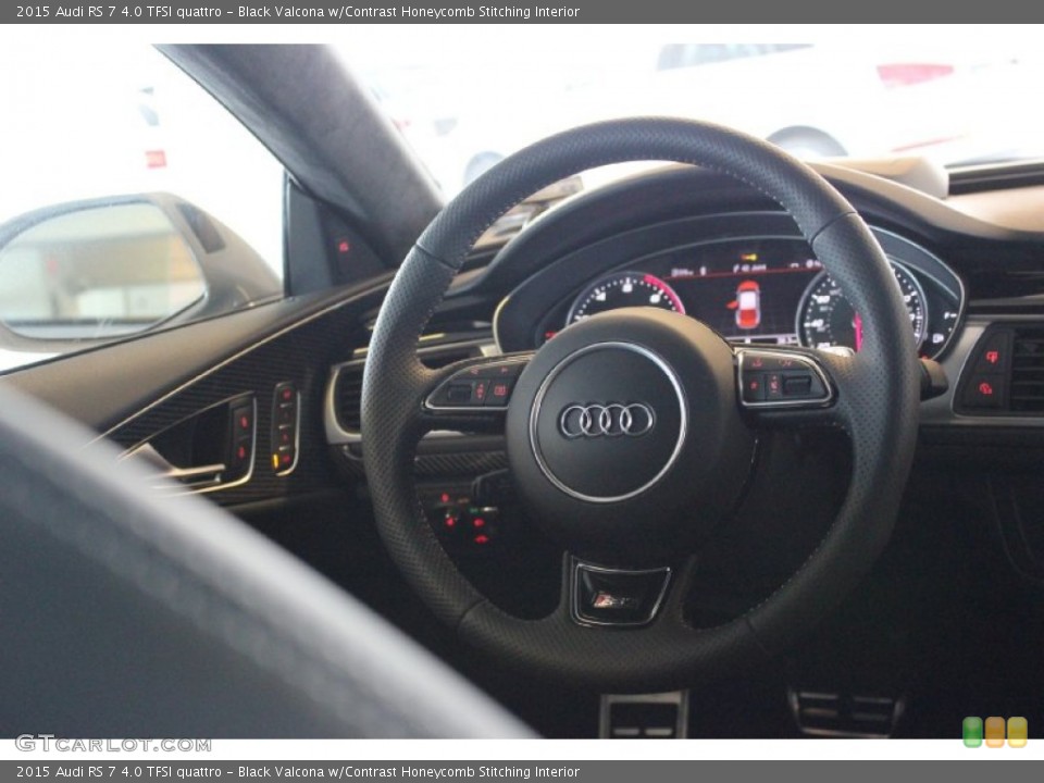 Black Valcona w/Contrast Honeycomb Stitching Interior Steering Wheel for the 2015 Audi RS 7 4.0 TFSI quattro #96889298