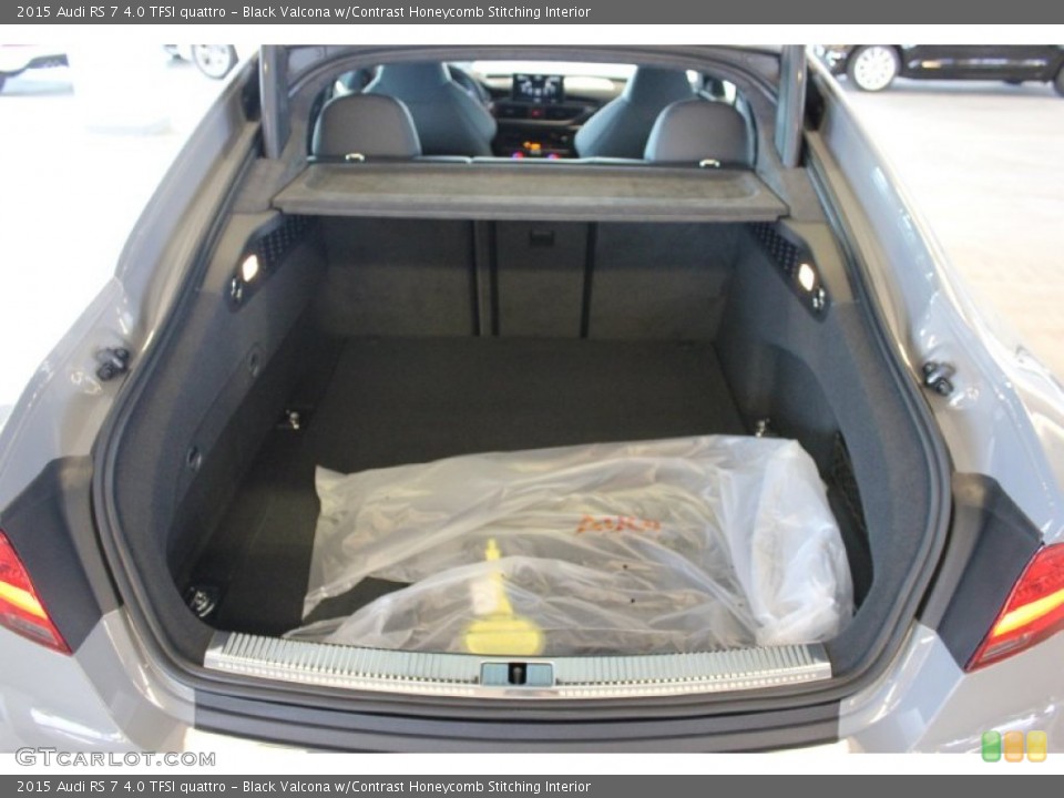 Black Valcona w/Contrast Honeycomb Stitching Interior Trunk for the 2015 Audi RS 7 4.0 TFSI quattro #96889318