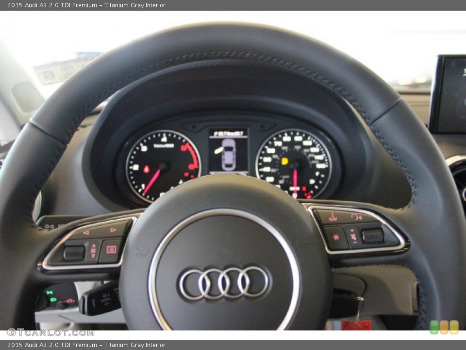 Titanium Gray Interior Steering Wheel for the 2015 Audi A3 2.0 TDI Premium #96889747