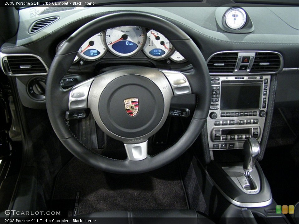 Black Interior Dashboard for the 2008 Porsche 911 Turbo Cabriolet #96891