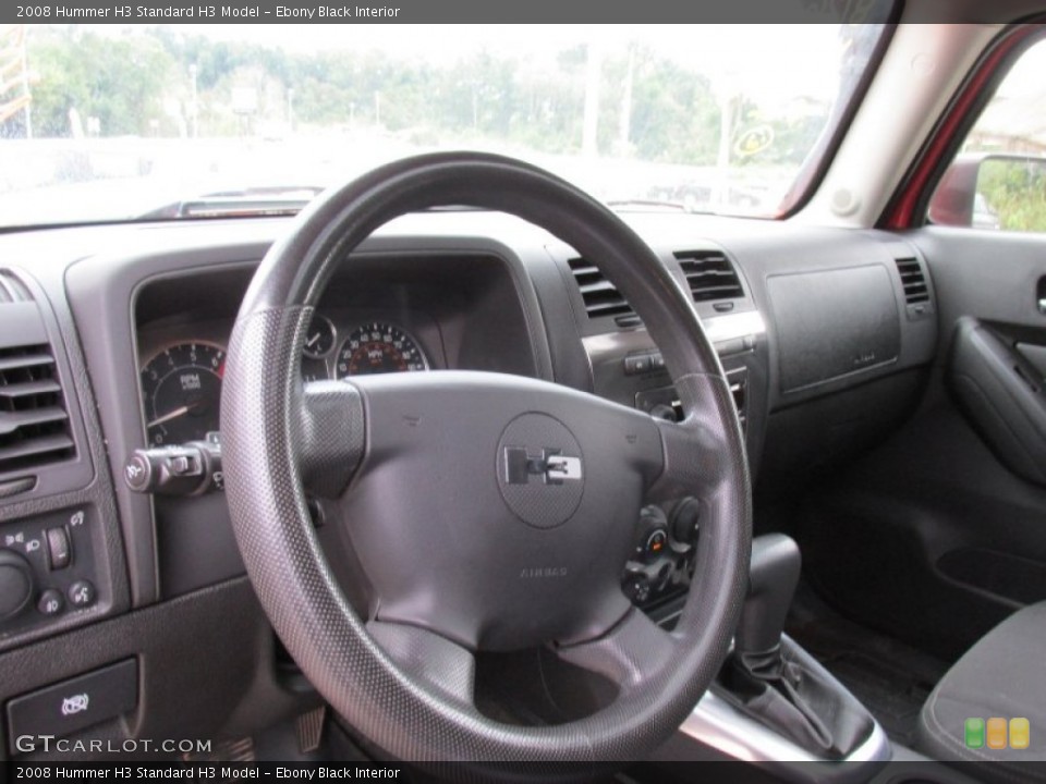 Ebony Black Interior Steering Wheel For The 2008 Hummer H3