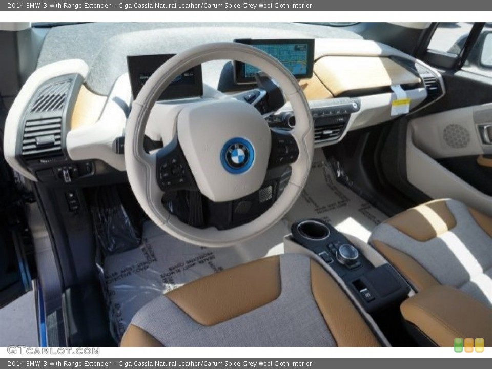 Giga Cassia Natural Leather/Carum Spice Grey Wool Cloth Interior Photo for the 2014 BMW i3 with Range Extender #96935737