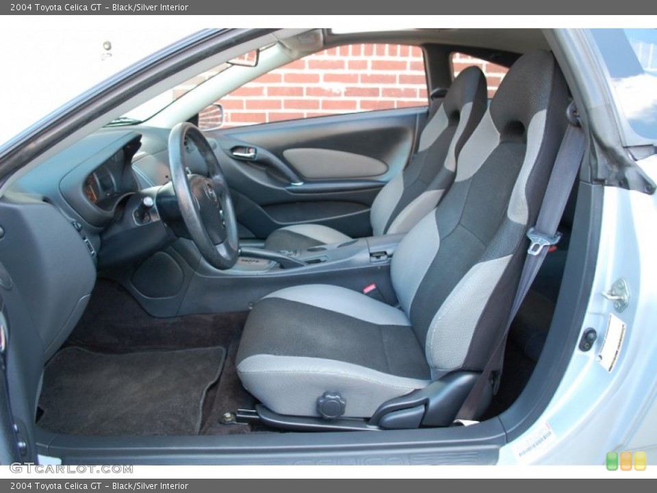 Black/Silver Interior Front Seat for the 2004 Toyota Celica GT #96957495