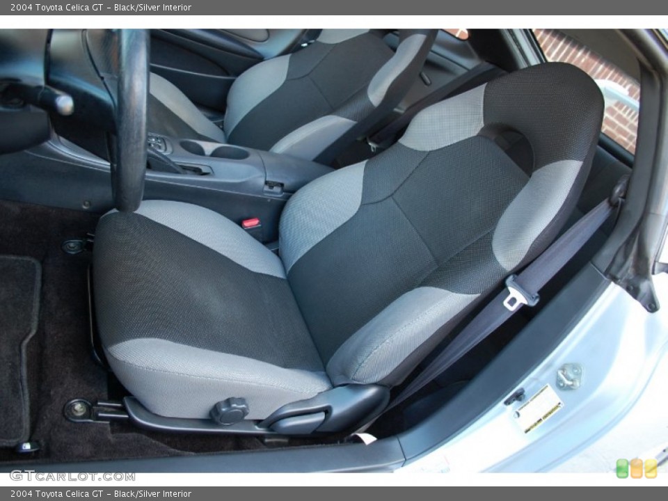 Black/Silver Interior Front Seat for the 2004 Toyota Celica GT #96957543