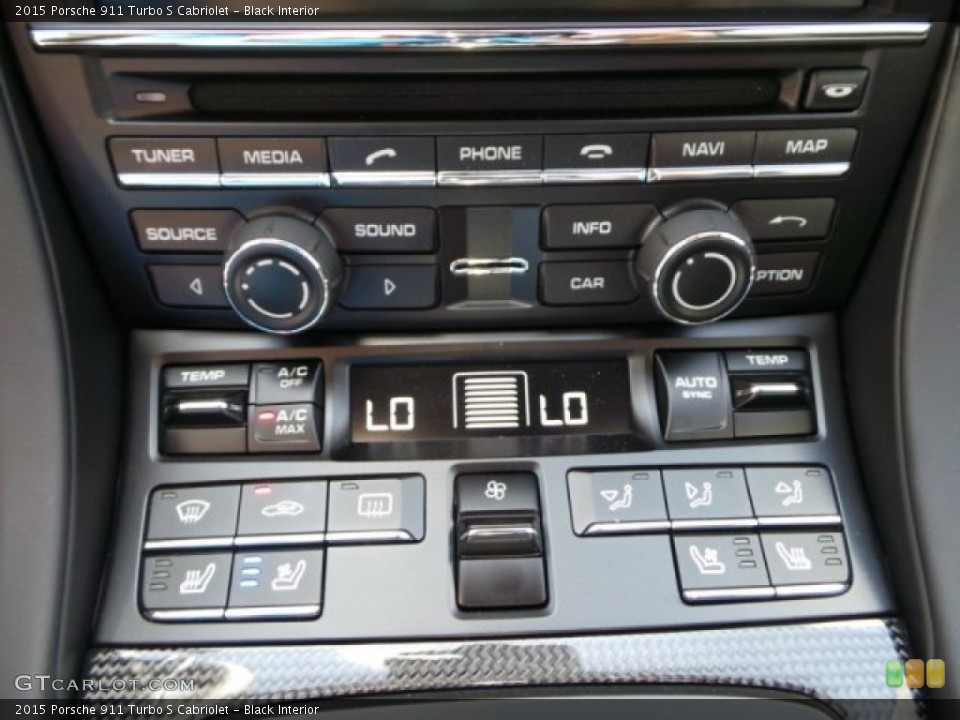 Black Interior Controls for the 2015 Porsche 911 Turbo S Cabriolet #96986076
