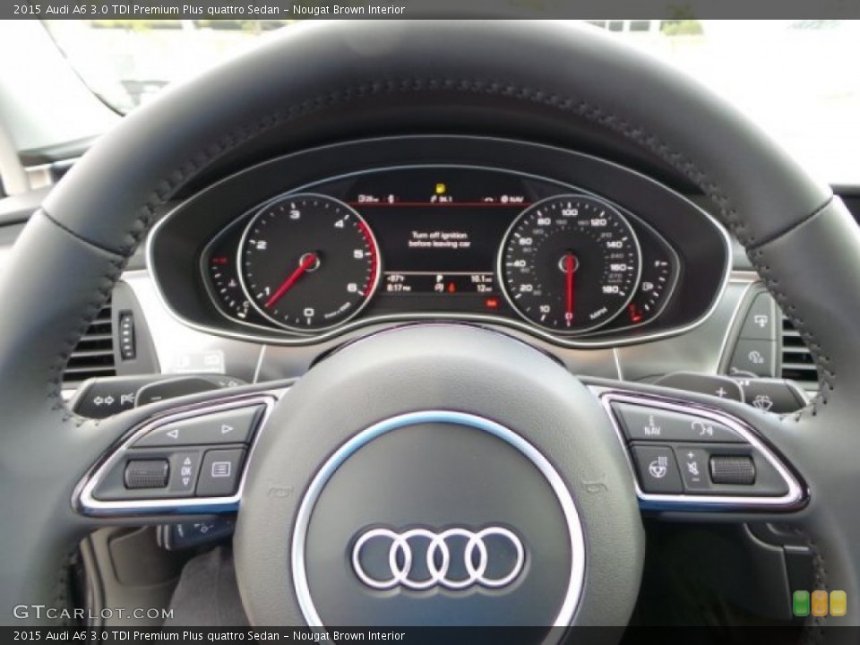 Nougat Brown Interior Steering Wheel for the 2015 Audi A6 3.0 TDI Premium Plus quattro Sedan #96989028