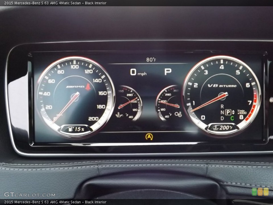 Black Interior Gauges for the 2015 Mercedes-Benz S 63 AMG 4Matic Sedan #97003962