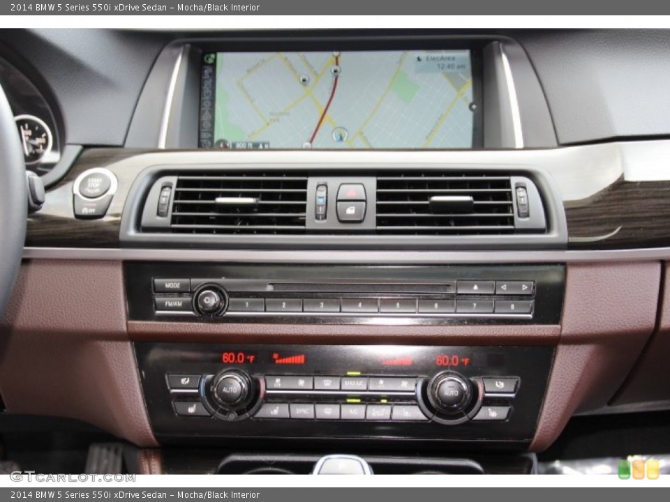 Mocha/Black Interior Controls for the 2014 BMW 5 Series 550i xDrive Sedan #97008957