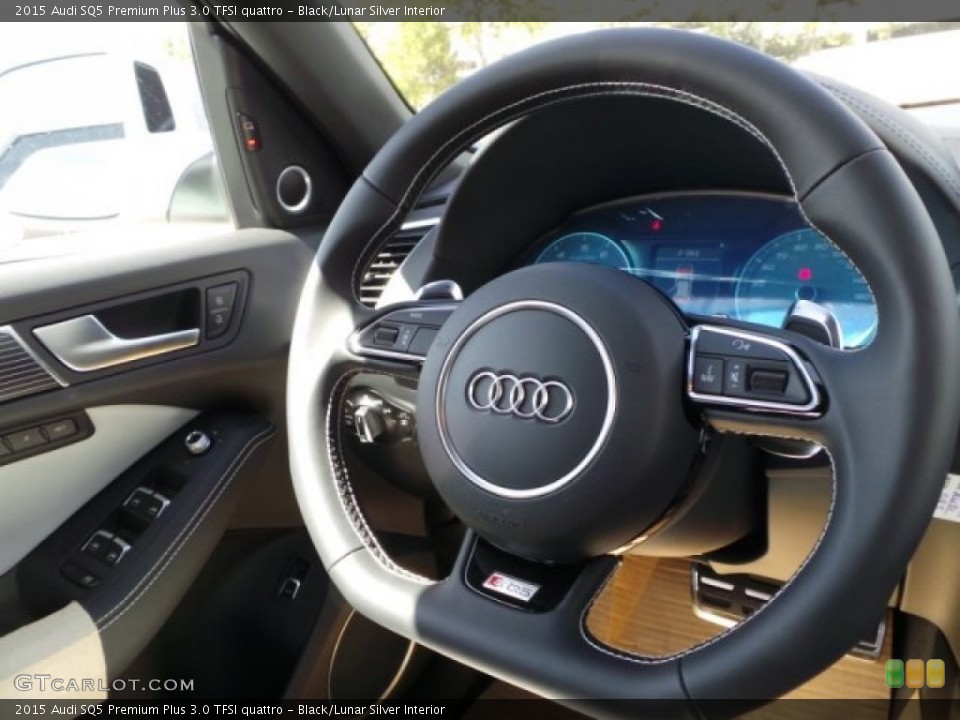 Black/Lunar Silver Interior Steering Wheel for the 2015 Audi SQ5 Premium Plus 3.0 TFSI quattro #97020583