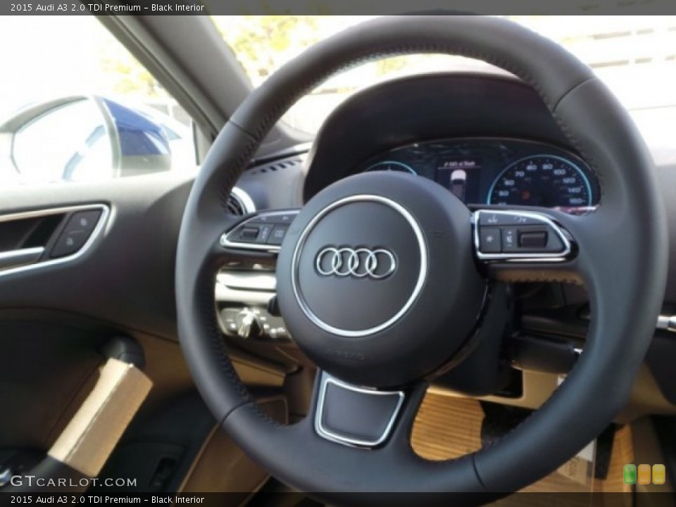 Black Interior Steering Wheel for the 2015 Audi A3 2.0 TDI Premium #97021371