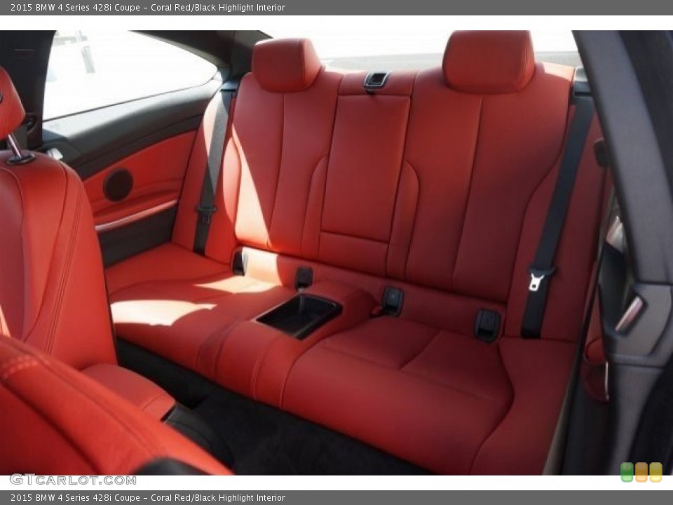 Coral Red/Black Highlight Interior Rear Seat for the 2015 BMW 4 Series 428i Coupe #97040157
