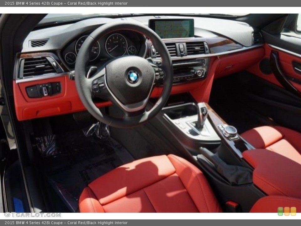 Coral Red/Black Highlight Interior Prime Interior for the 2015 BMW 4 Series 428i Coupe #97040166