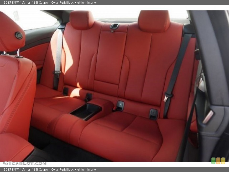 Coral Red/Black Highlight Interior Rear Seat for the 2015 BMW 4 Series 428i Coupe #97040445