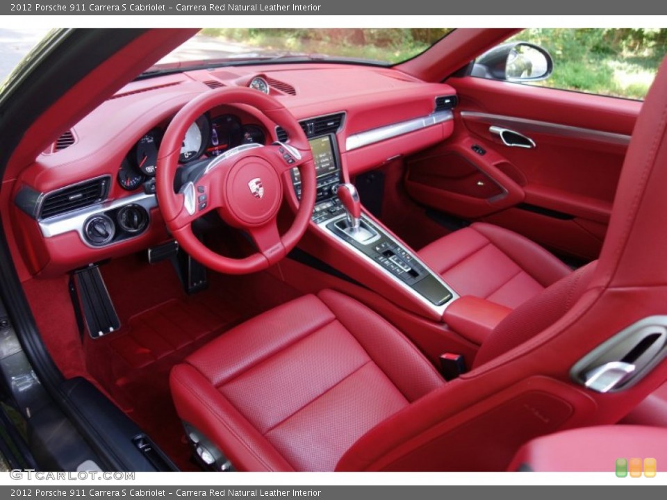 Carrera Red Natural Leather Interior Prime Interior for the 2012 Porsche 911 Carrera S Cabriolet #97051865