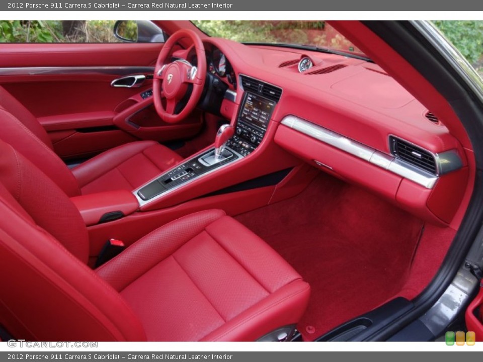 Carrera Red Natural Leather Interior Photo for the 2012 Porsche 911 Carrera S Cabriolet #97051910