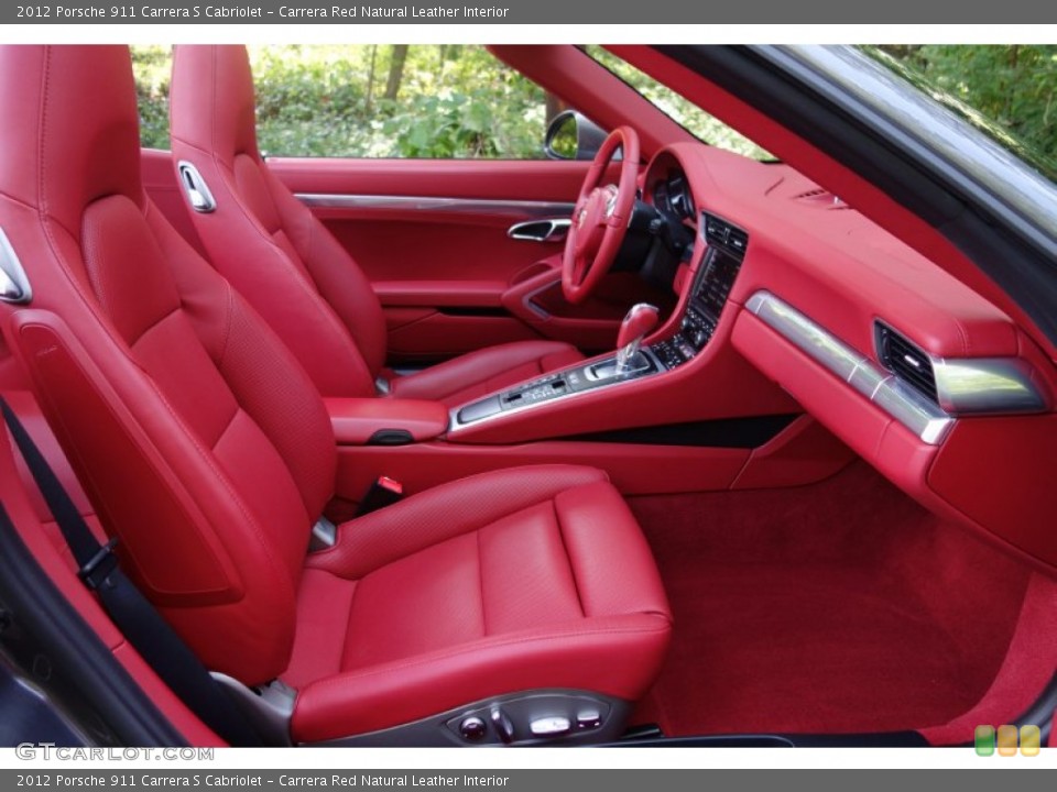 Carrera Red Natural Leather Interior Front Seat for the 2012 Porsche 911 Carrera S Cabriolet #97051937