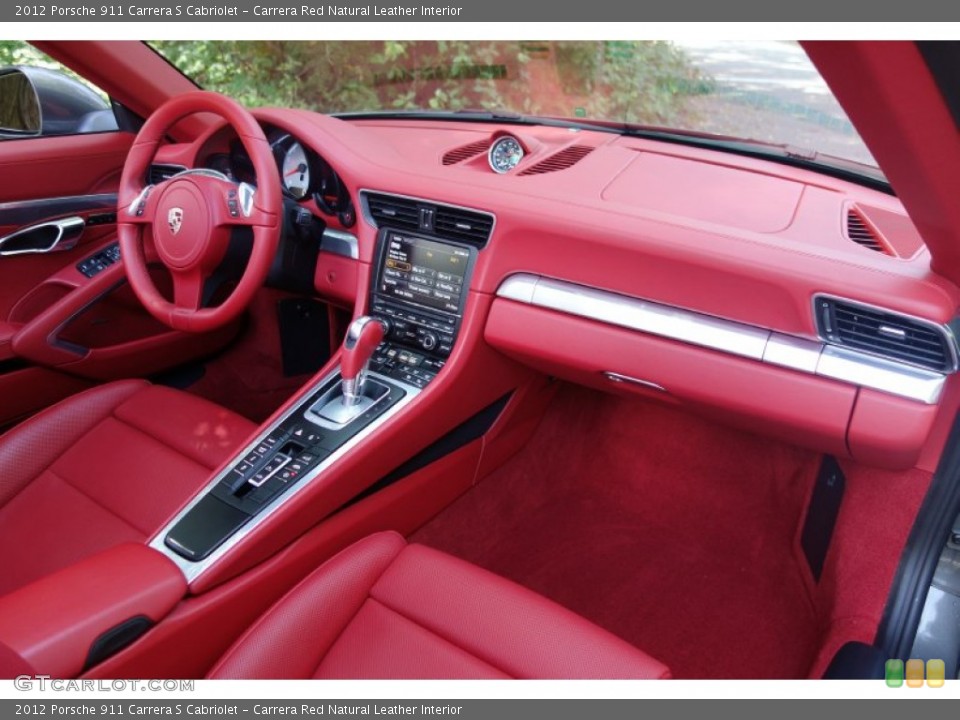 Carrera Red Natural Leather Interior Dashboard for the 2012 Porsche 911 Carrera S Cabriolet #97051985