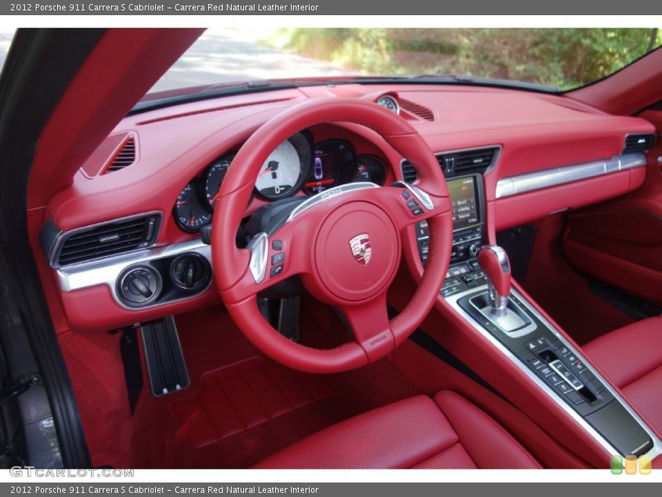 Carrera Red Natural Leather Interior Dashboard for the 2012 Porsche 911 Carrera S Cabriolet #97052054