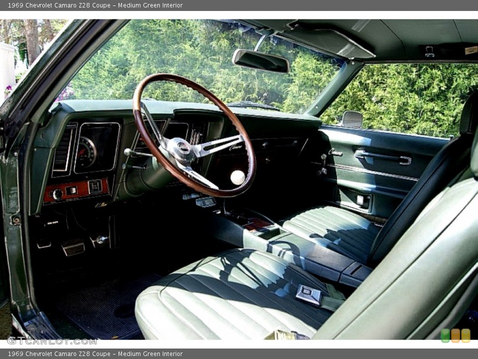 Medium Green Interior Photo for the 1969 Chevrolet Camaro Z28 Coupe #97060916