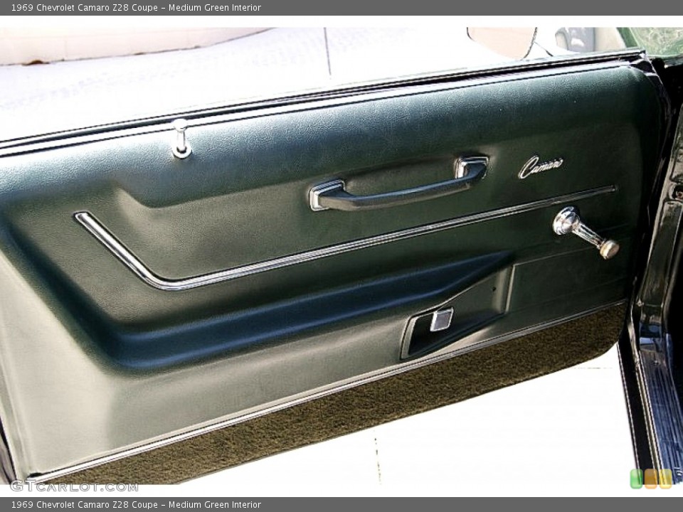 Medium Green Interior Door Panel for the 1969 Chevrolet Camaro Z28 Coupe #97061135