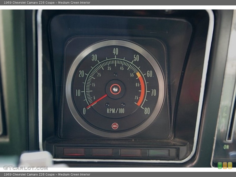 Medium Green Interior Gauges for the 1969 Chevrolet Camaro Z28 Coupe #97061294