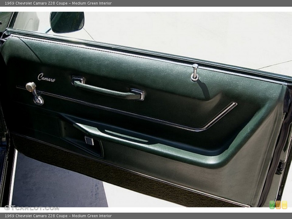 Medium Green Interior Door Panel for the 1969 Chevrolet Camaro Z28 Coupe #97061537