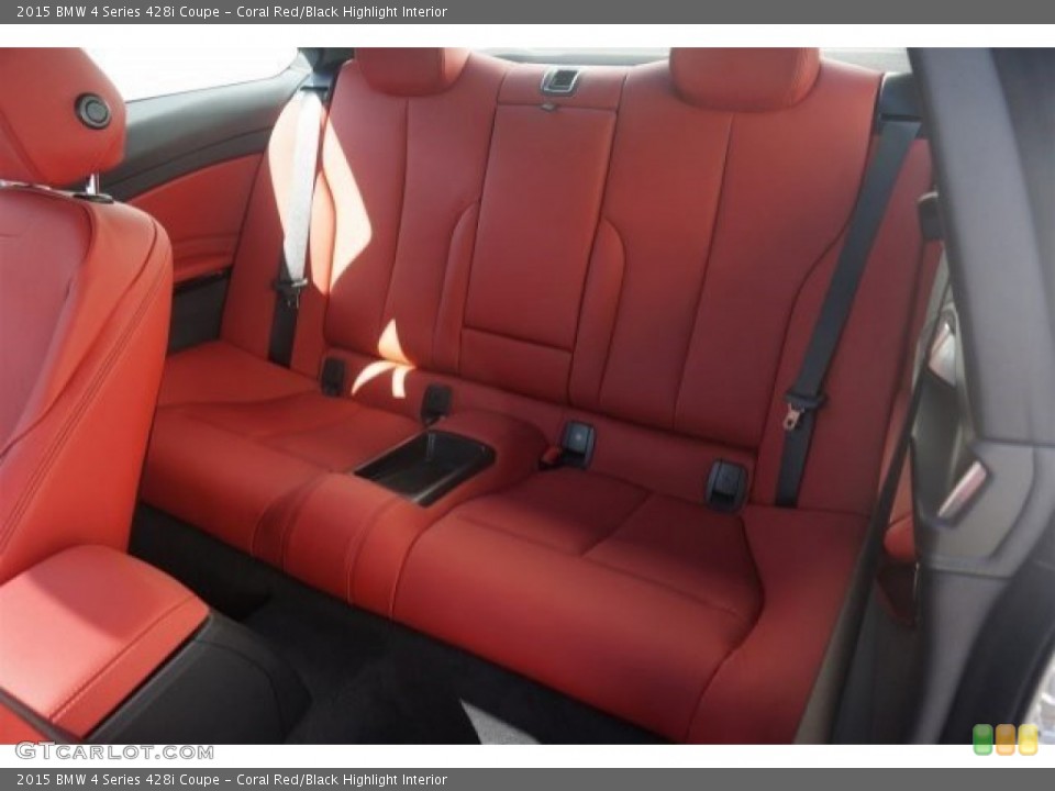 Coral Red/Black Highlight Interior Rear Seat for the 2015 BMW 4 Series 428i Coupe #97061735