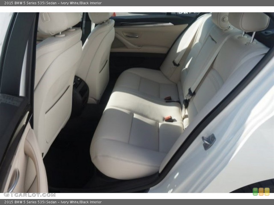 Ivory White/Black Interior Rear Seat for the 2015 BMW 5 Series 535i Sedan #97062422
