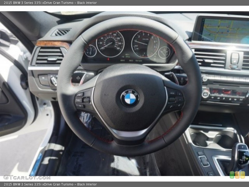 Black Interior Steering Wheel for the 2015 BMW 3 Series 335i xDrive Gran Turismo #97062638