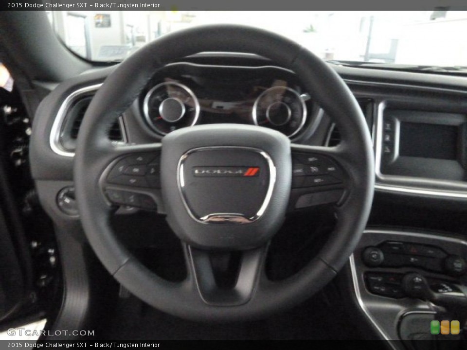 Black/Tungsten Interior Steering Wheel for the 2015 Dodge Challenger SXT #97067452