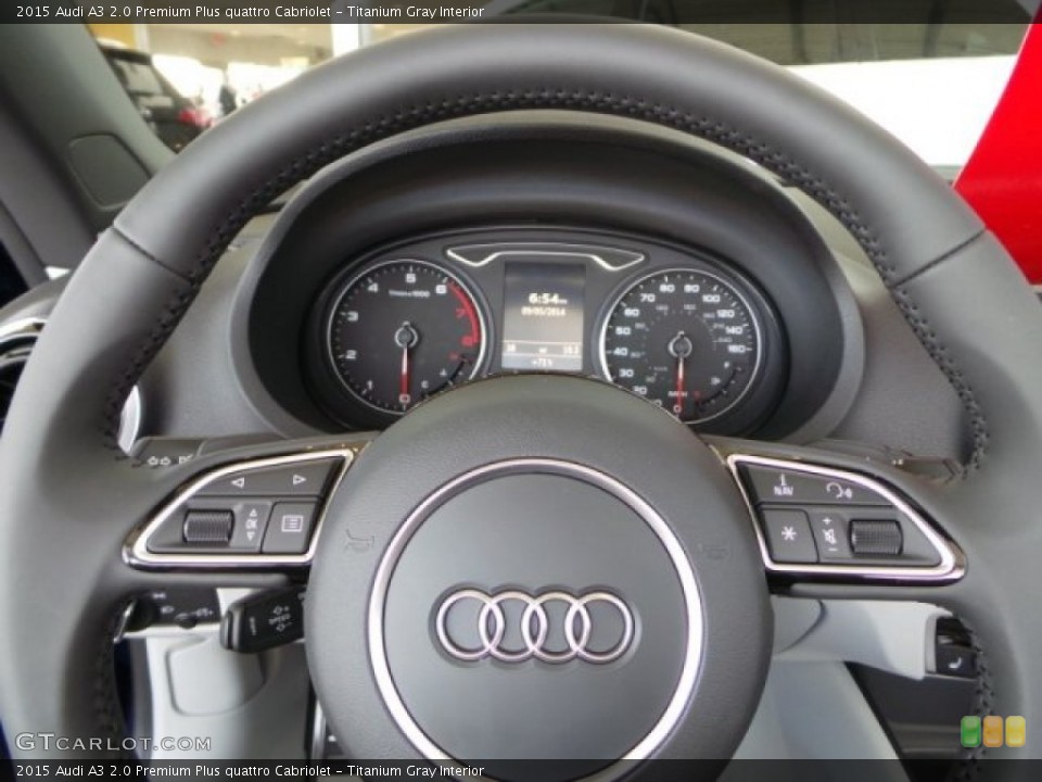 Titanium Gray Interior Steering Wheel for the 2015 Audi A3 2.0 Premium Plus quattro Cabriolet #97074775