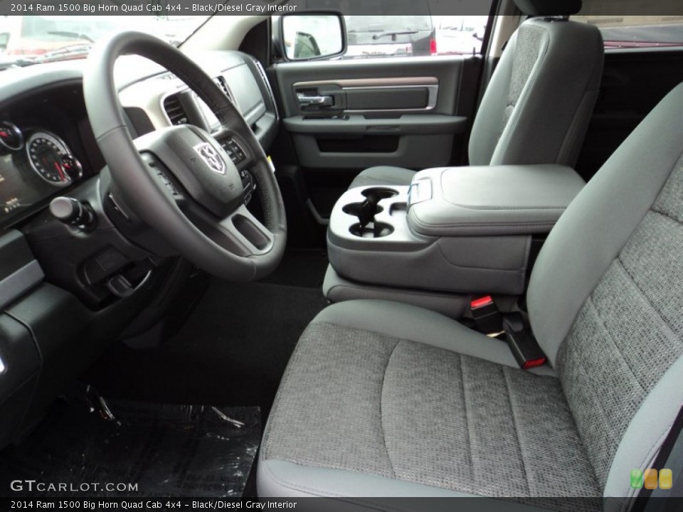 Black/Diesel Gray Interior Photo for the 2014 Ram 1500 Big Horn Quad Cab 4x4 #97080574
