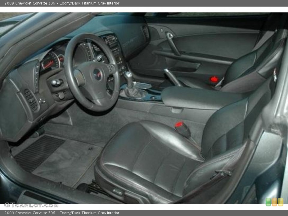 Ebony/Dark Titanium Gray 2009 Chevrolet Corvette Interiors