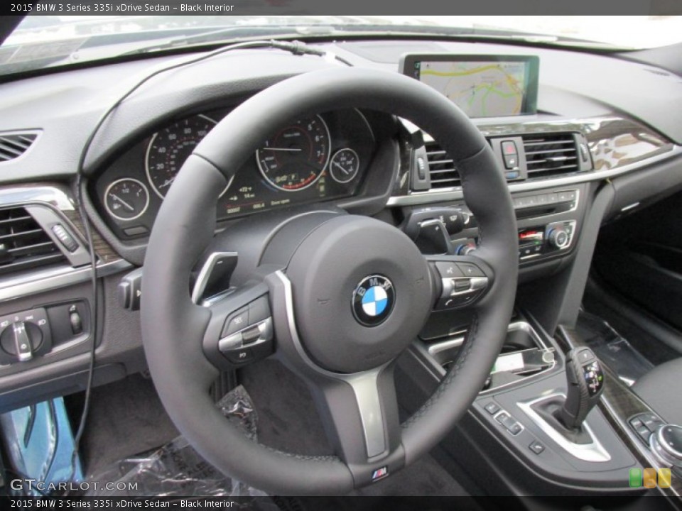 Black Interior Steering Wheel for the 2015 BMW 3 Series 335i xDrive Sedan #97120595