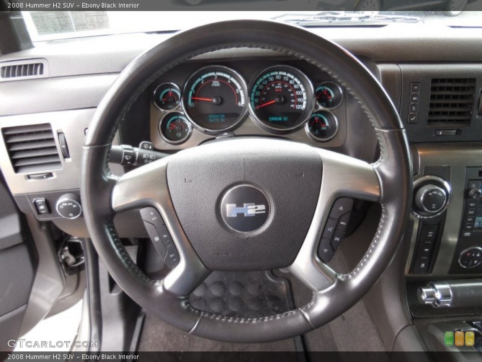 Ebony Black Interior Steering Wheel for the 2008 Hummer H2 SUV #97123496