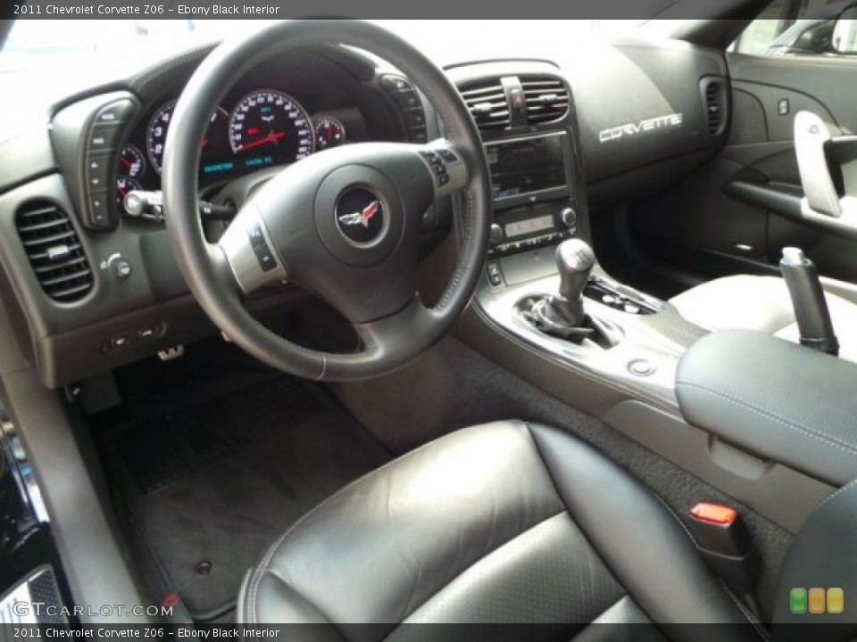 Ebony Black 2011 Chevrolet Corvette Interiors