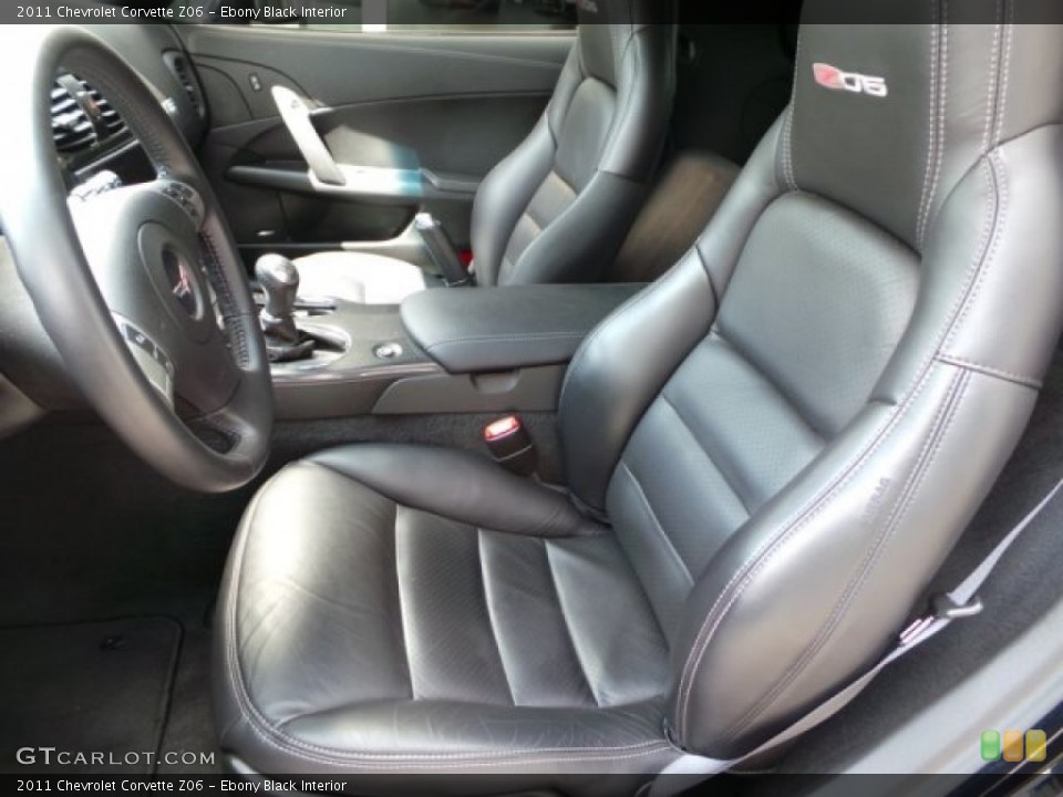 Ebony Black Interior Front Seat for the 2011 Chevrolet Corvette Z06 #97128054