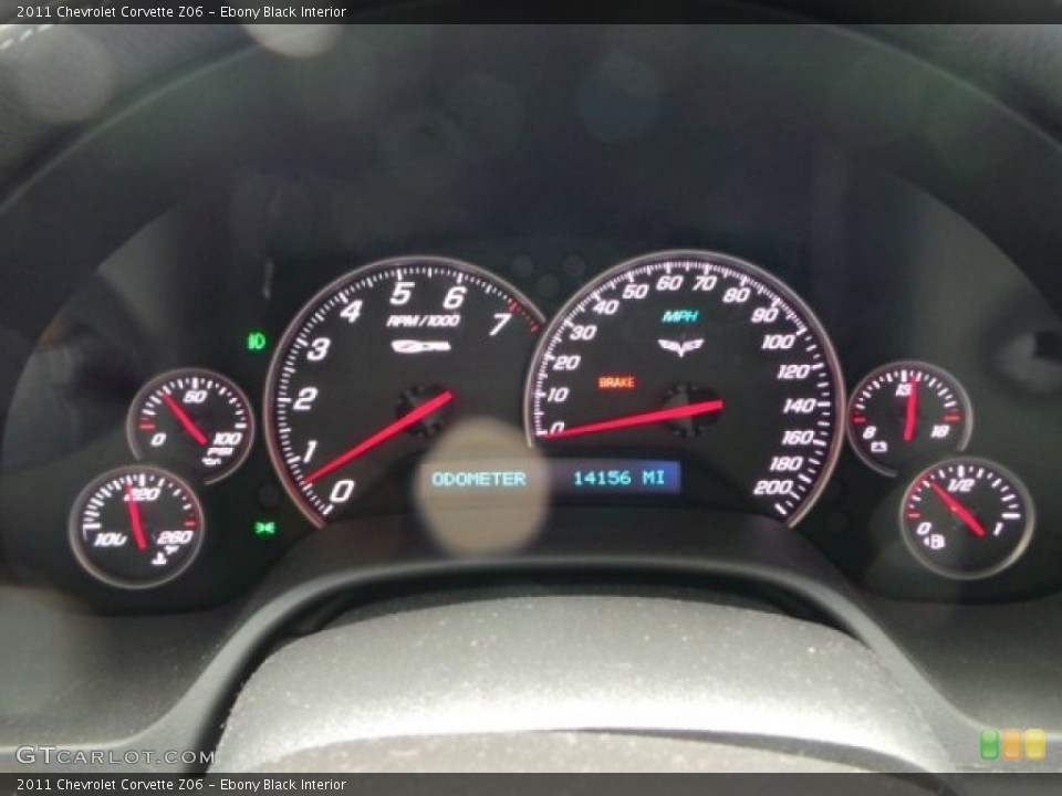 Ebony Black Interior Gauges for the 2011 Chevrolet Corvette Z06 #97128515