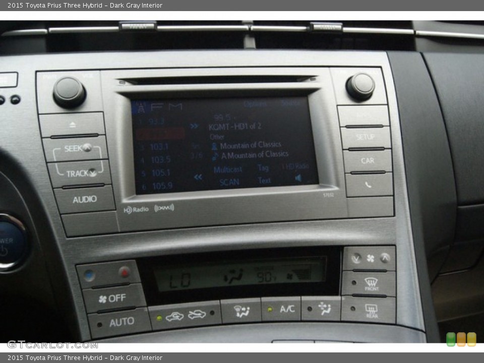 Dark Gray Interior Controls for the 2015 Toyota Prius Three Hybrid #97129676