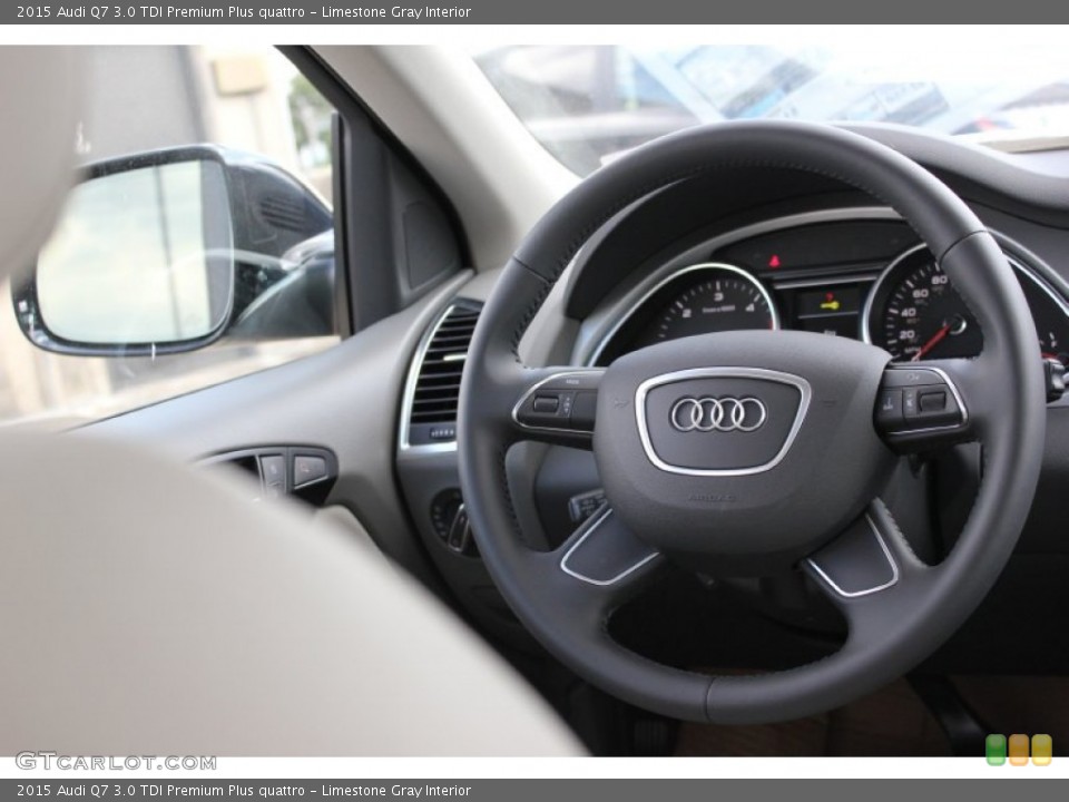 Limestone Gray Interior Steering Wheel for the 2015 Audi Q7 3.0 TDI Premium Plus quattro #97143338