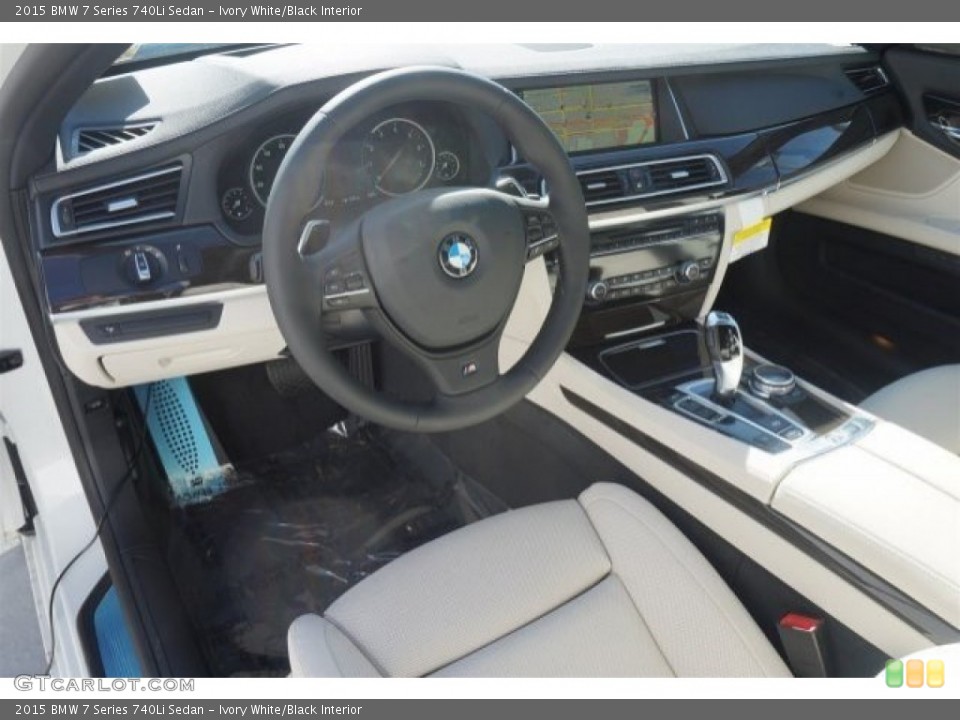 Ivory White/Black Interior Prime Interior for the 2015 BMW 7 Series 740Li Sedan #97164053
