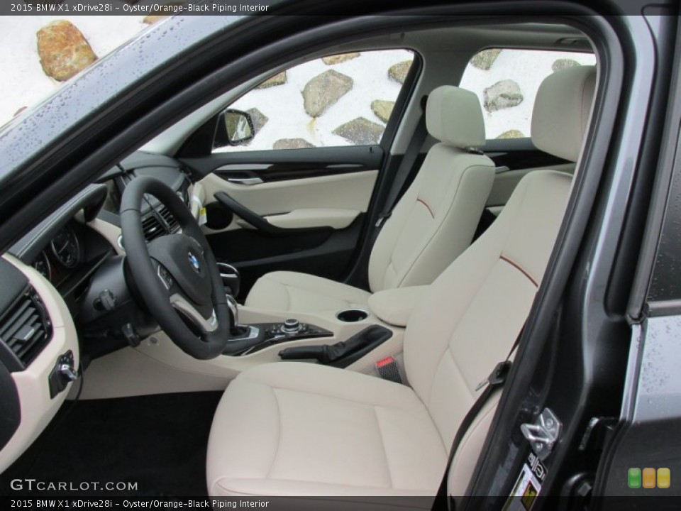 Oyster/Orange-Black Piping 2015 BMW X1 Interiors
