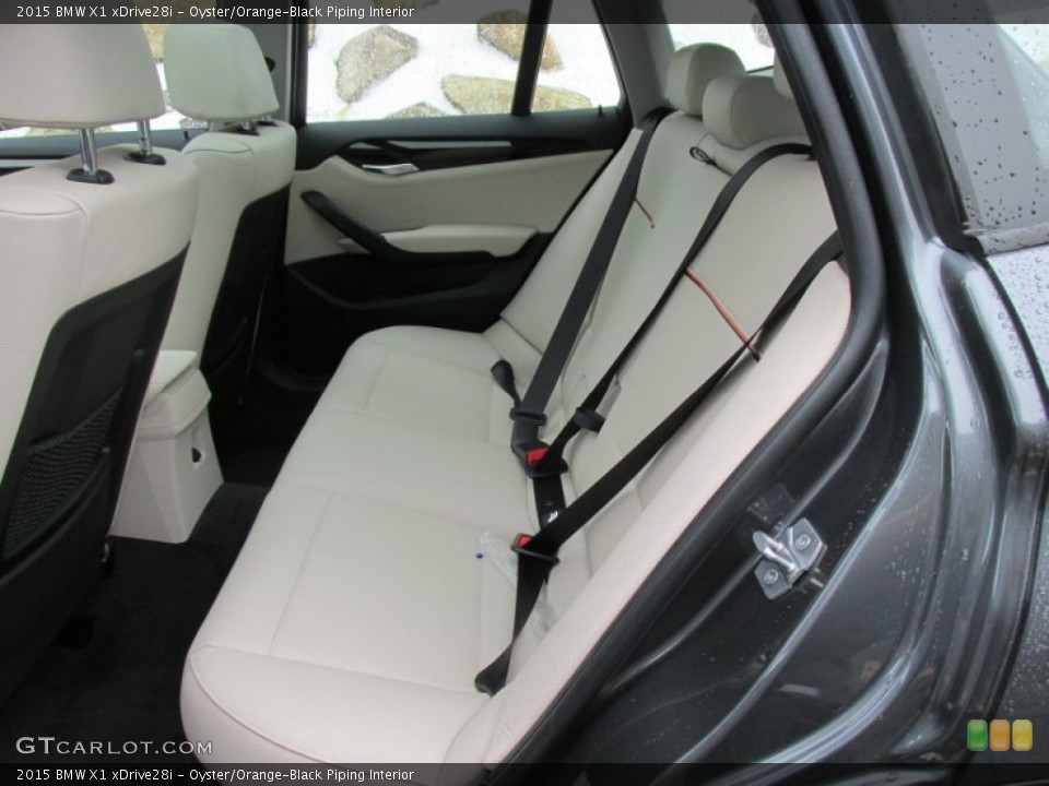 Oyster/Orange-Black Piping Interior Rear Seat for the 2015 BMW X1 xDrive28i #97195389