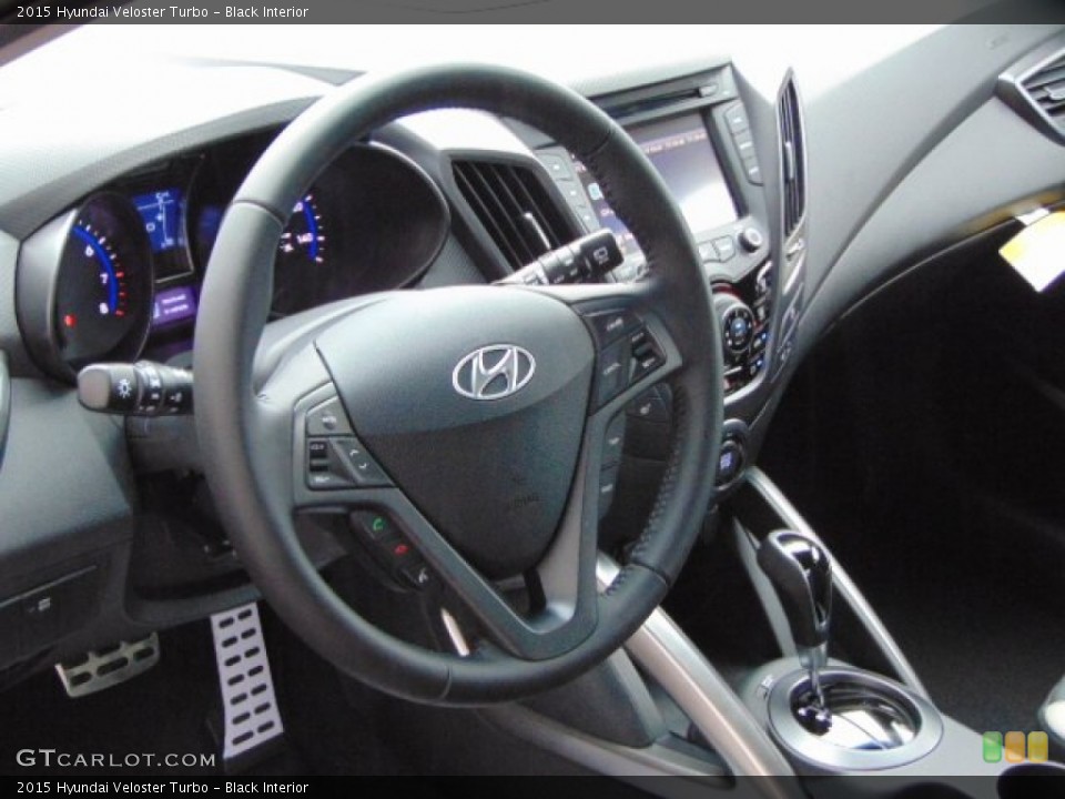 Black Interior Steering Wheel for the 2015 Hyundai Veloster Turbo #97202065